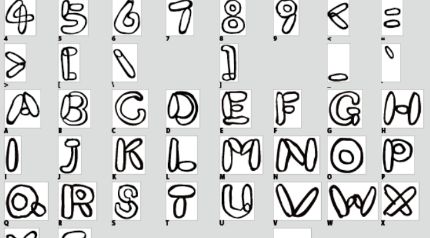 チョイスされたフォントデザイン（A-Z）をデータ化する。